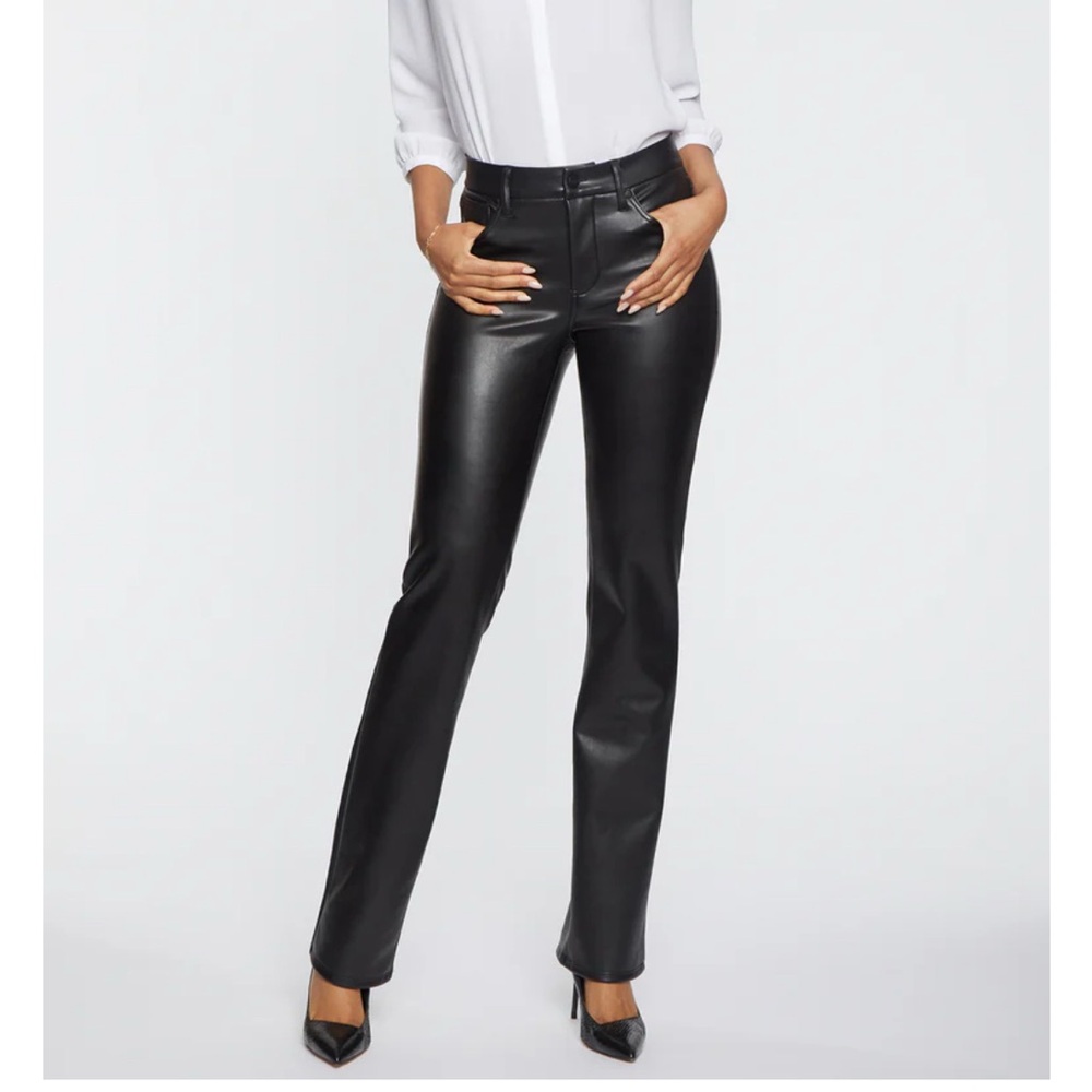 Faux Leather Marilyn Straight Pants In Petite